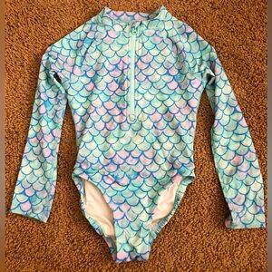 Wonder Nation One Piece Rash Guard Style Bathing Suit Size XS (4-5)